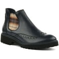 thumbnail image 1 of JUSTINREESS Harriet Women's Flat Leather Slip On Chelsea Boot In Navy Size 9, 1 of 6