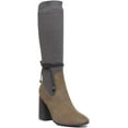 thumbnail image 1 of JUSTINREESS Holly Women's Block Heel Nubuck Leather Boot With Sock In Olive Size 10, 1 of 6