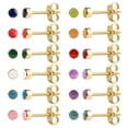 thumbnail image 1 of JUSTJANDM 12 Pairs Enamel Ear Piercing Stud Earrings, Surgical Stainless Steel Multicolor Epoxy Birthstone Stud Earrings for Ear Piercing Guns, 1 of 6