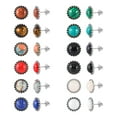 thumbnail image 1 of JUSTJANDM 12 Pairs Multi Gemstone Stud Earrings Gold Plated Stainless Steel Turquoise Tiger Eye Onyx Lapis Lazuli Malachite Stone Stud Earrings Set for Women, 1 of 8
