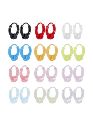 Plastic post hoop earrings clearance