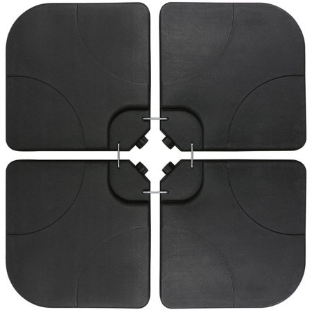 JUSTLET 10' 230lbs 4-Pieces Outdoor Hanging Offset Cantilever Umbrella Base for Patio(No Umbrella), Black