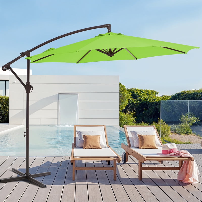10 ft Apple Green Cantilever Patio Umbrella with Steel Pole