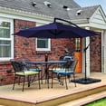 thumbnail image 1 of JUSTLET 10ft Heavy Duty Patio Hanging Offset Cantilever Patio Umbrella W/ Base Included, Navy Blue, 1 of 12