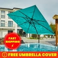 thumbnail image 1 of JUSTLET 10ft Outdoor Patio Square Double Top Medium Roman Umbrella-Turquoise, 1 of 7