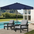 thumbnail image 1 of JUSTLET 110FT Outdoor Patio Umbrella with Crank Sysytem and 8 Sturdy Ribs, Round Umbrella for Garden, Poolside, Deck and Backyard, Navy, 1 of 8