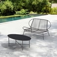thumbnail image 1 of JUSTLET 2-Piece Outdoor Loveseat Set, Patio Furniture Bench Sofa with Coffee Table, Indoor-Outdoor Bistro Sets, Weather Resistant, Black, 1 of 7