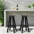 thumbnail image 1 of JUSTLET 2-Piece Swivel Bar Stool Set, HDPE Outdoor Patio Bistro Chairs with, Counter Height Rotating Stools for Bistro, Poolside, Deck, Backyard or Indoor Bar Use,Black, 1 of 8