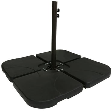 JUSTLET 230lbs Offset Hanging Cantilever Patio Umbrella Base,4 Pieces Weighted Base, Black