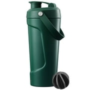 JUSTLET 26oz Insulated Stainless Steel Blender Shaker Bottle with One Mixing Ball, Green.