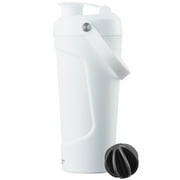 JUSTLET 26oz Insulated Stainless Steel Blender Shaker Bottle with One Mixing Ball, White.