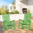thumbnail image 1 of JUSTLET 2pc Outdoor Chair, HDPE Plastic Patio Rocking Adirondack Chairs, Light Green, 1 of 8