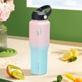 thumbnail image 1 of JUSTLET 32oz Insulated Stainless Steel Water Bottle with 2 Lids, Leak-Proof & Fit Cup Holder, Bubble Gum., 1 of 7