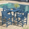 JUSTLET 5PC Outdoor Bar Stools, Tall Adirondack Chiar, Plastic Balcony