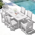 thumbnail image 1 of LOYALICE 7 PC Outdoor Patio Furniture Set, Patio Dining Sets, 6 Chairs and 1 Table, White, 1 of 9