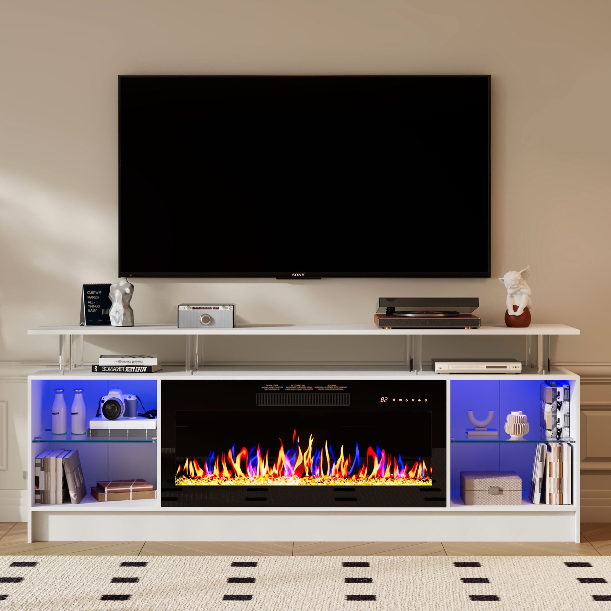 JUSTLET 70" Fireplace TV Stand, Fireplace TV Stand with 36" Electric