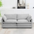 thumbnail image 1 of JUSTLET 78" Loveseat Sofa for Living Room, Modern 2 Seater Corduroy Sofa Couch for Bedroom Office, Gray, 1 of 5