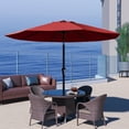 thumbnail image 1 of JUSTLET 9' Outdoor Market Patio Umbrella W/ Push Button Tilt And Crank, Red, 1 of 9