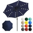 thumbnail image 1 of JUSTLET 9' Outdoor Patio Market Solar Umbrella w/ LED Lights, Navy Blue, 1 of 11