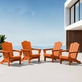 thumbnail image 1 of JUSTLET Adirondack Chair, 4PC Plastic Folding Outdoor Patio Chairs, Outside HDPE Chairs for Lawn, Yard, Orange, 1 of 9