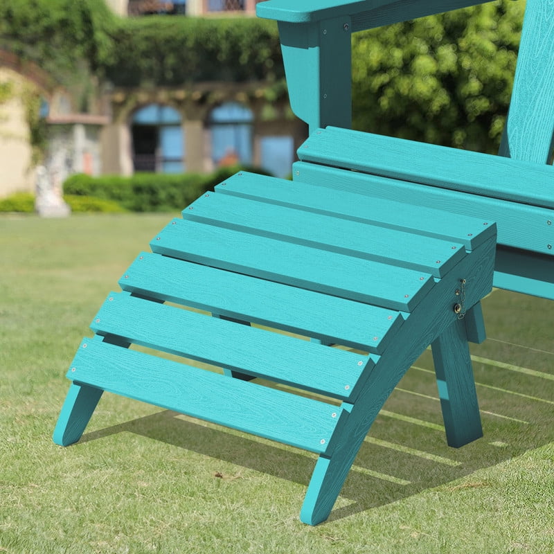 JUSTLET Adirondack Chair Folding Ottoman Footrest, Plastic Foot Stool for Outdoor Chairs
