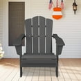 thumbnail image 1 of JUSTLET Adirondack Chair, Plastic Folding Outdoor Patio Chairs, Outside HDPE Chairs for Lawn, Yard, Gray, 1 of 11