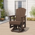thumbnail image 1 of LOYALICE Adirondack Swivel Glider Chair, HDPE Resin Rocking Glider Chair, BrownWood, 1 of 8