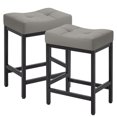 JUSTLET Bar Stools Set of 2, 24'' Counter Height Stools Saddle Stools