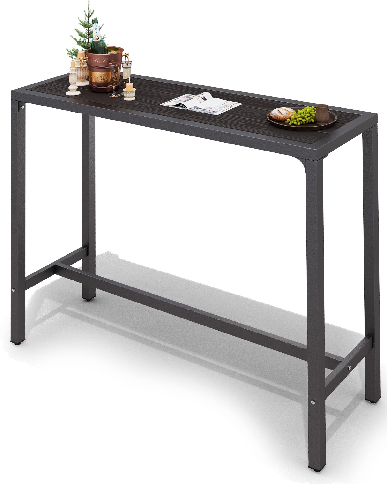 JUSTLET Bar Table, Patio Counter, Outdoor Tall Bar Console Table ...