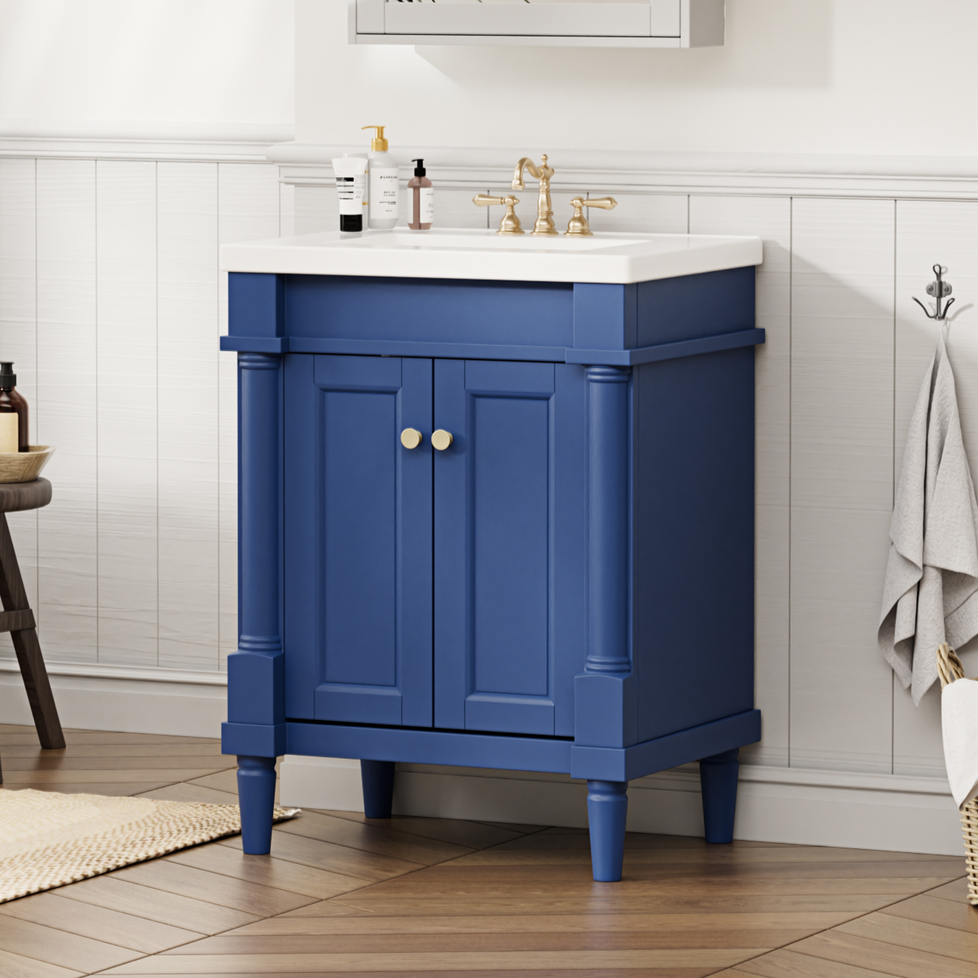 JUSTLET Bathroom Vanities with Single Sink Combo, Modern Bathroom Sink ...