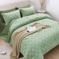 thumbnail image 1 of JUSTLET Comforter Set 7 Pieces Bed in a Bag, Sage Green Reversible Tufted Bedding Set with Comforter, Fitted Sheet, Flat Sheet, Pillow Shams, Pillowcases, King, 1 of 10