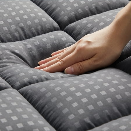JUSTLET Cooling Washable Mattress Protector, Gray Mattress Topper, King