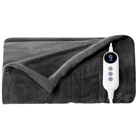JUSTLET Heated Blanket Full, 72"x84" Double-sided Flannel Electric Blanket, 9 Heat Levels & 2-10 Hours Auto shut-off, over-heat protection, machine washable,Dark Grey