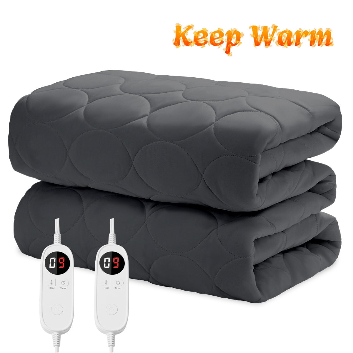 JUSTLET Comfy King Size Electric Heated Mattress Pad with Dual Heating