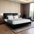 thumbnail image 1 of JUSTLET Full Bed Frame, Upholstered Platform Bed Frame with Headboard No Box Spring Needed, Black, 1 of 6