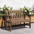 thumbnail image 1 of LOYALICE HDPE 48.8" 2-Person Weather-Resistant Park Bench for Outdoor Use, with Wide Armrests and Backrest, Suit for Garden, Porch and Park, Brown, 1 of 8