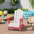 thumbnail image 1 of JUSTLET Kids Foldable Adirondack Chair, Lightweight HDPE Outdoor Chair, Weather-Resistant, Portable,Pink and White, 1 of 8