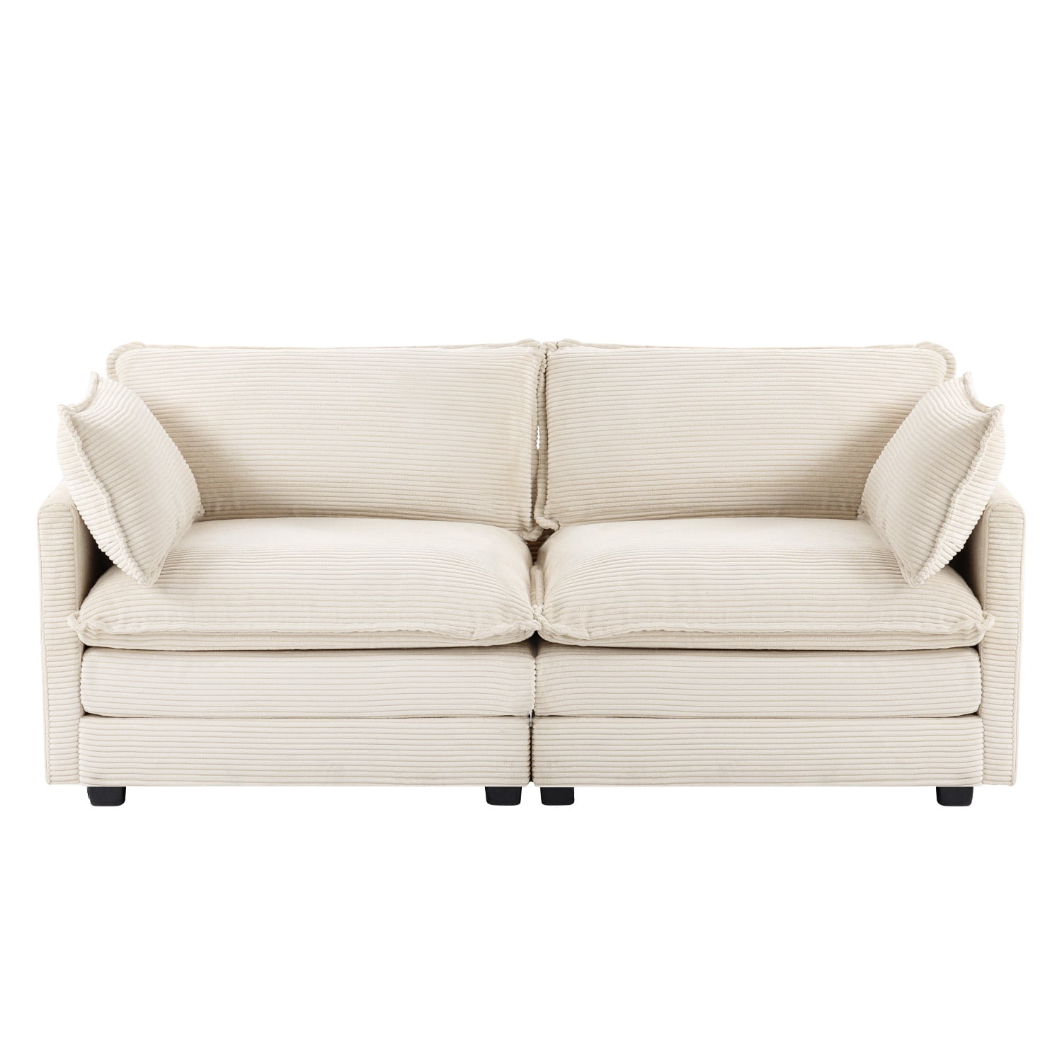 JUSTLET Loveseat Sofa, Corduroy 2 Seater Sofa Couch for Living Room ...