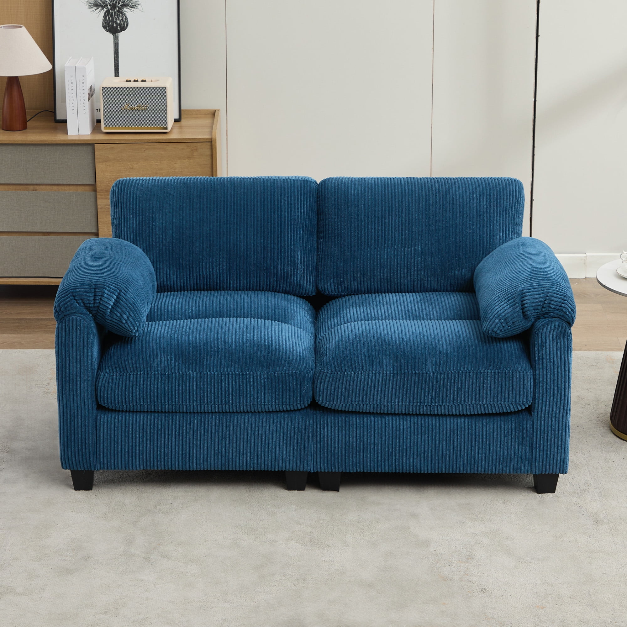 JUSTLET Loveseat Sofa, Modern 2 Seater Corduroy Sofa Couch for Living ...