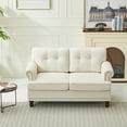 JUSTLET Loveseat Sofa, Modern Chenille Couch with Solid Wood Legs and