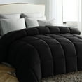 thumbnail image 1 of JUSTLET Luxury Solid Down Alternative Machine Washable Black Comforters, Queen, 1 of 6