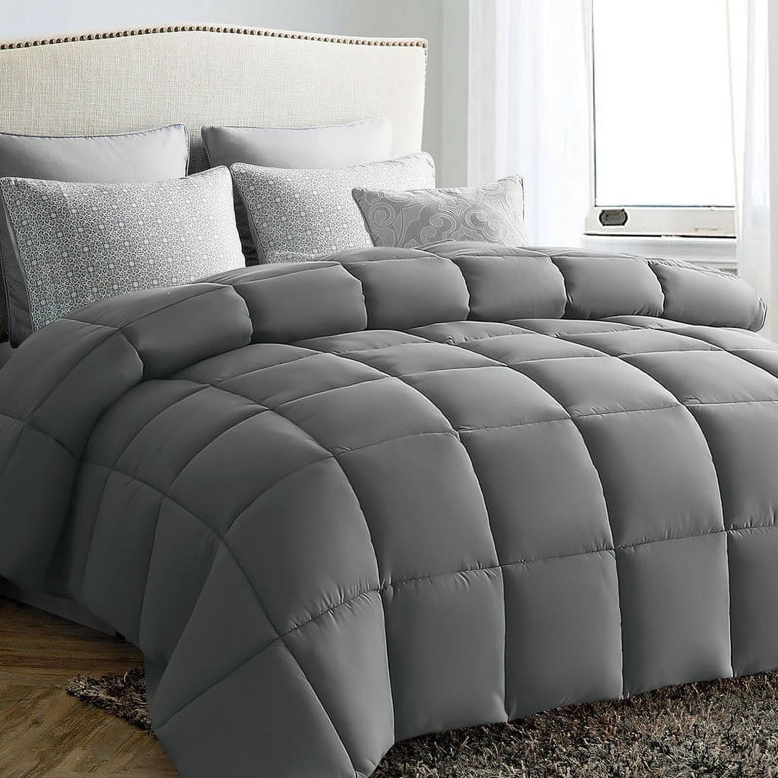 JUSTLET Luxury King Comforter, Soft, Cooling Filled, Machine Washable
