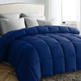 thumbnail image 1 of JUSTLET Luxury Solid Down Alternative Machine Washable Navy Comforters, Twin, 1 of 6