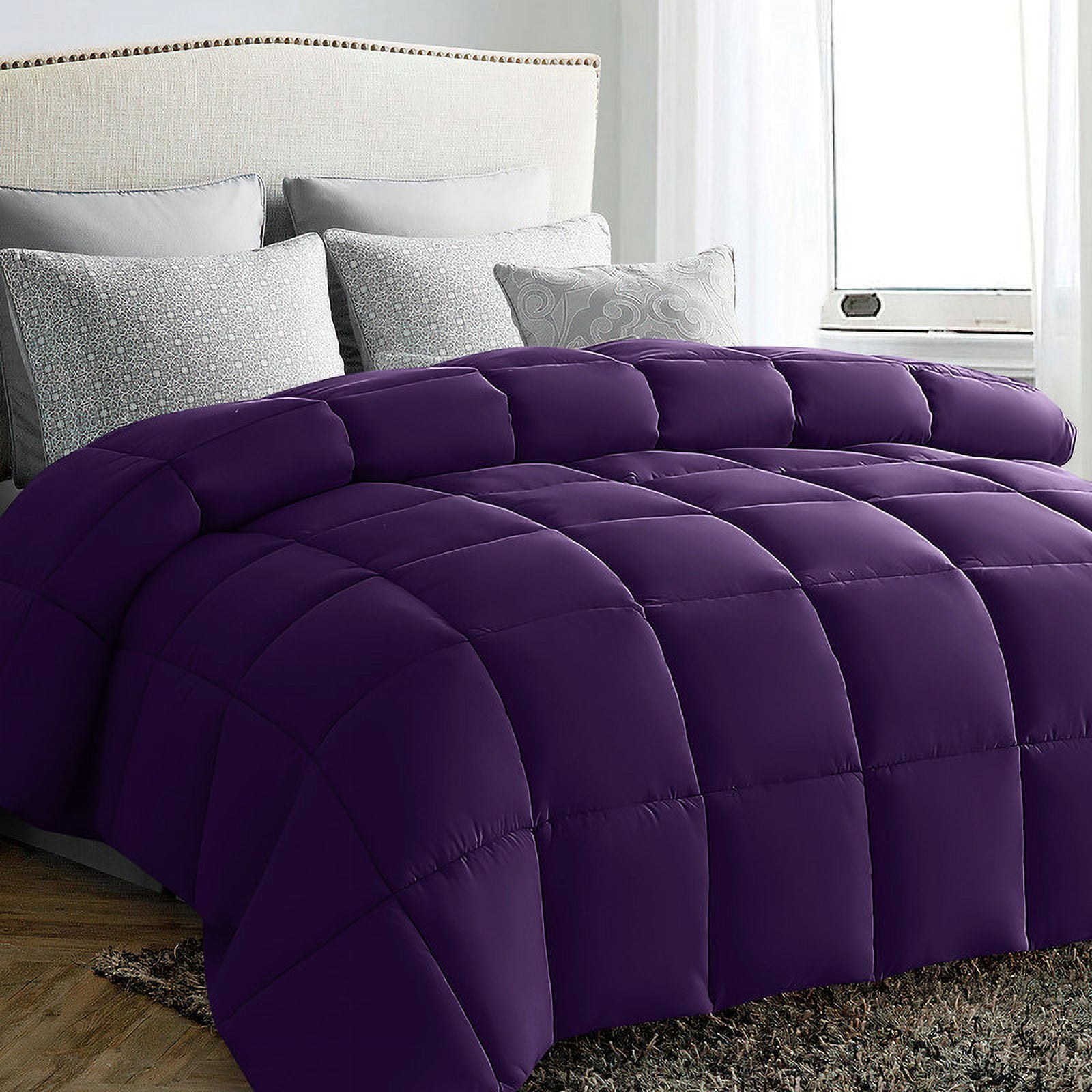 JUSTLET Luxury Solid Down Alternative Machine Washable Purple ...