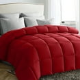 JUSTLET Luxury Solid Down Alternative Machine Washable Red Comforter