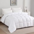 thumbnail image 1 of JUSTLET Luxury Solid Down Alternative Machine Washable White Comforters, Full, 1 of 7