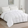 thumbnail image 1 of JUSTLET Luxury Solid Down Alternative Machine Washable White Comforters, King, 1 of 7