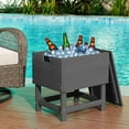 JUSTLET Outdoor Cooler Table, Outdoor Side Table with 2 Gallon Ice