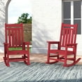 JUSTLET Patio Porch Rocking Chair Set, 2 Pieces HDPE Plastic Outdoor ...