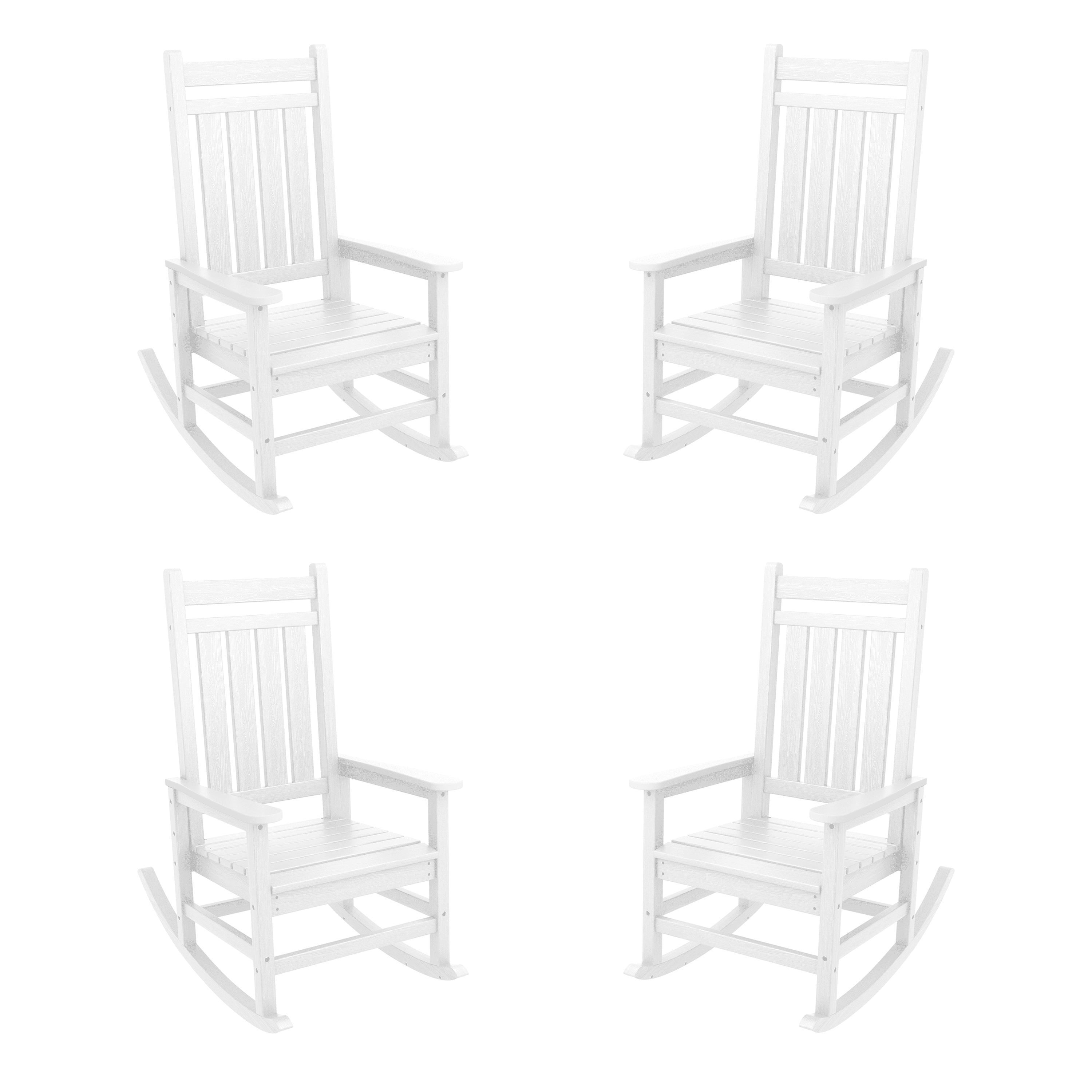 JUSTLET Patio Balcony Furniture, 4-Piece Outdoor HDPE Plastic Rocking ...